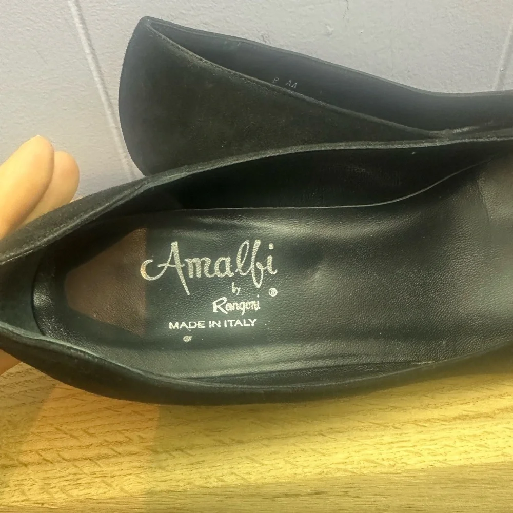 Amalfi Black Suede Heels with Knot Detail - Picture 6 of 7